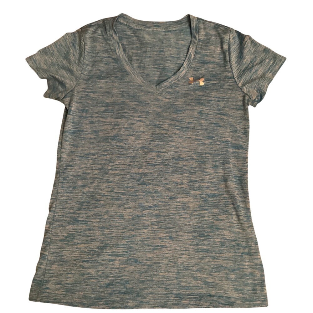 Under Armour HeatGear Space Dye Short Sleeve Tee Blue Heather Womens S